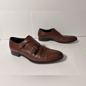 To Boot New York Adam Derrick brown leather buckle slip on dress shoes size 10